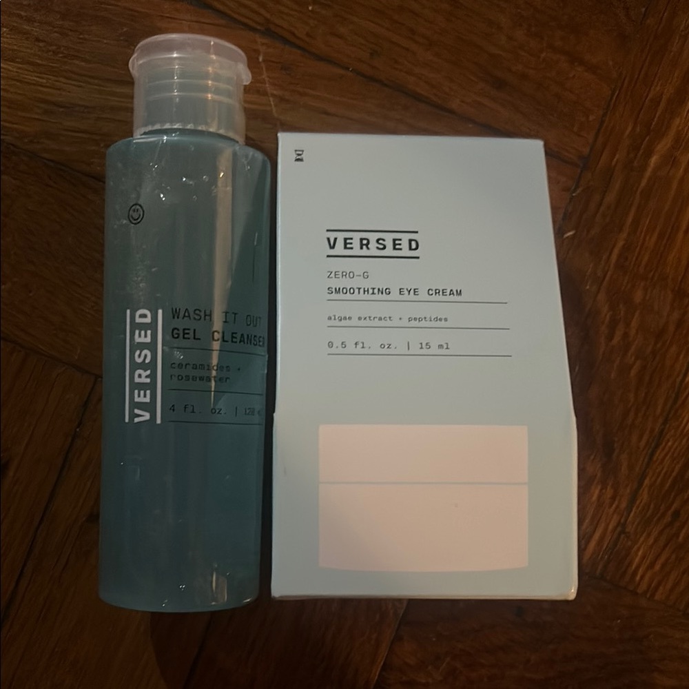Versed Wash It Out Gel Cleanser - Blue and Smoothing eye cream